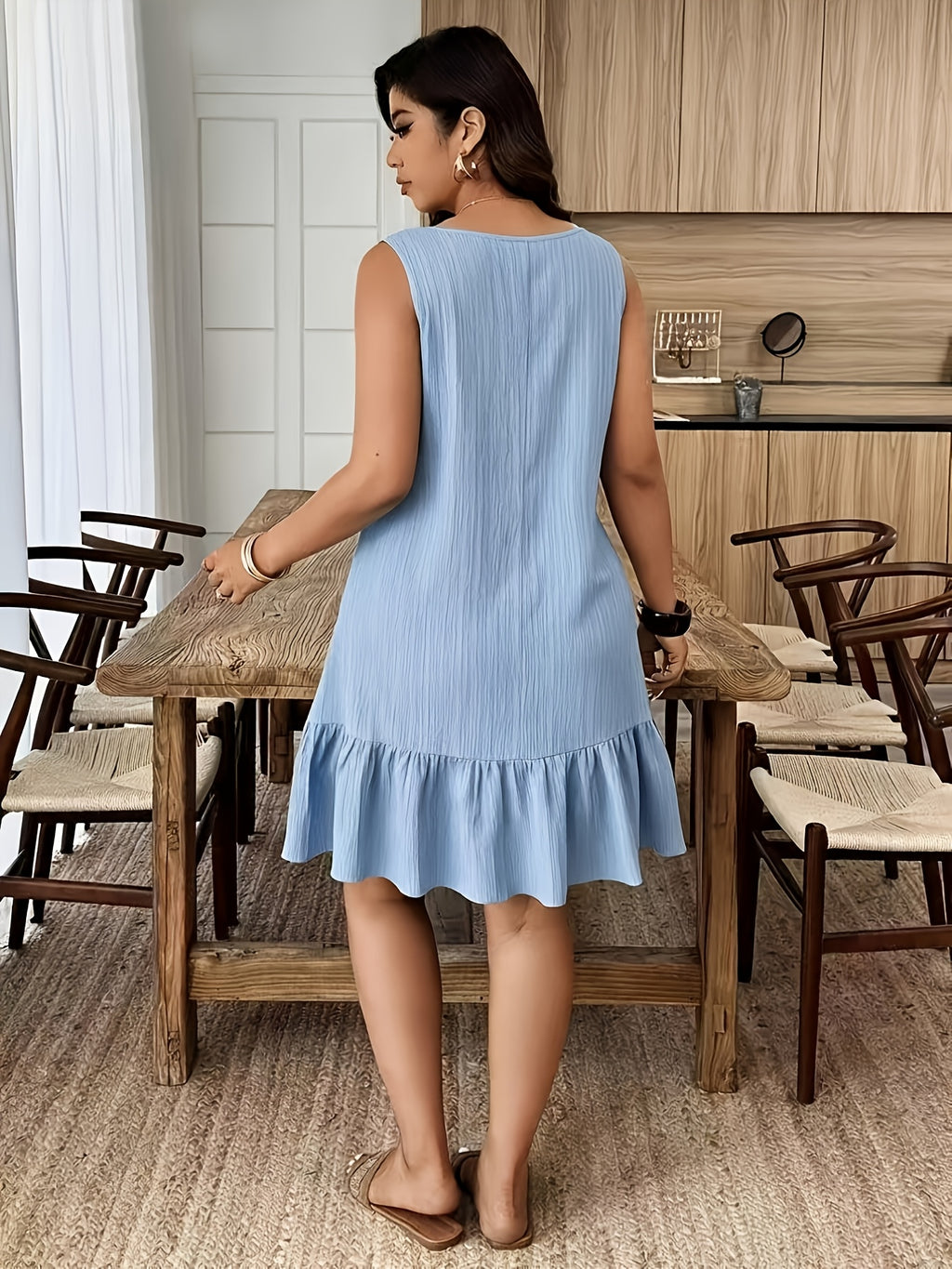 Odette | Navy Striped Midi Dress