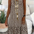 Fiona | Leopard Print Tiered Midi Dress