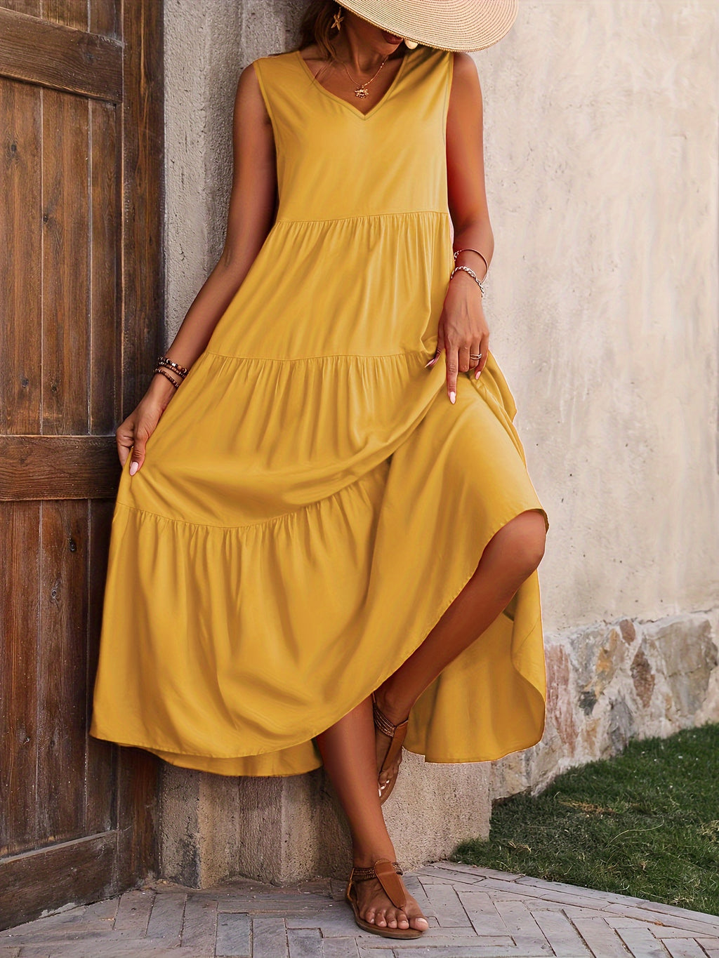 Imogen | Red Layered Maxi Dress
