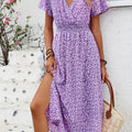 Cordelia | Lavender Floral Slit Maxi Dress