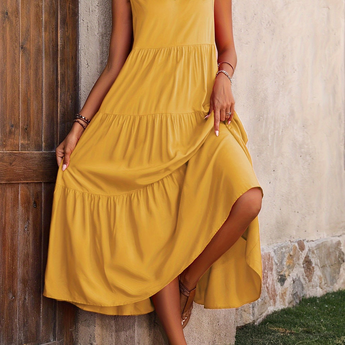 Imogen | Red Layered Maxi Dress