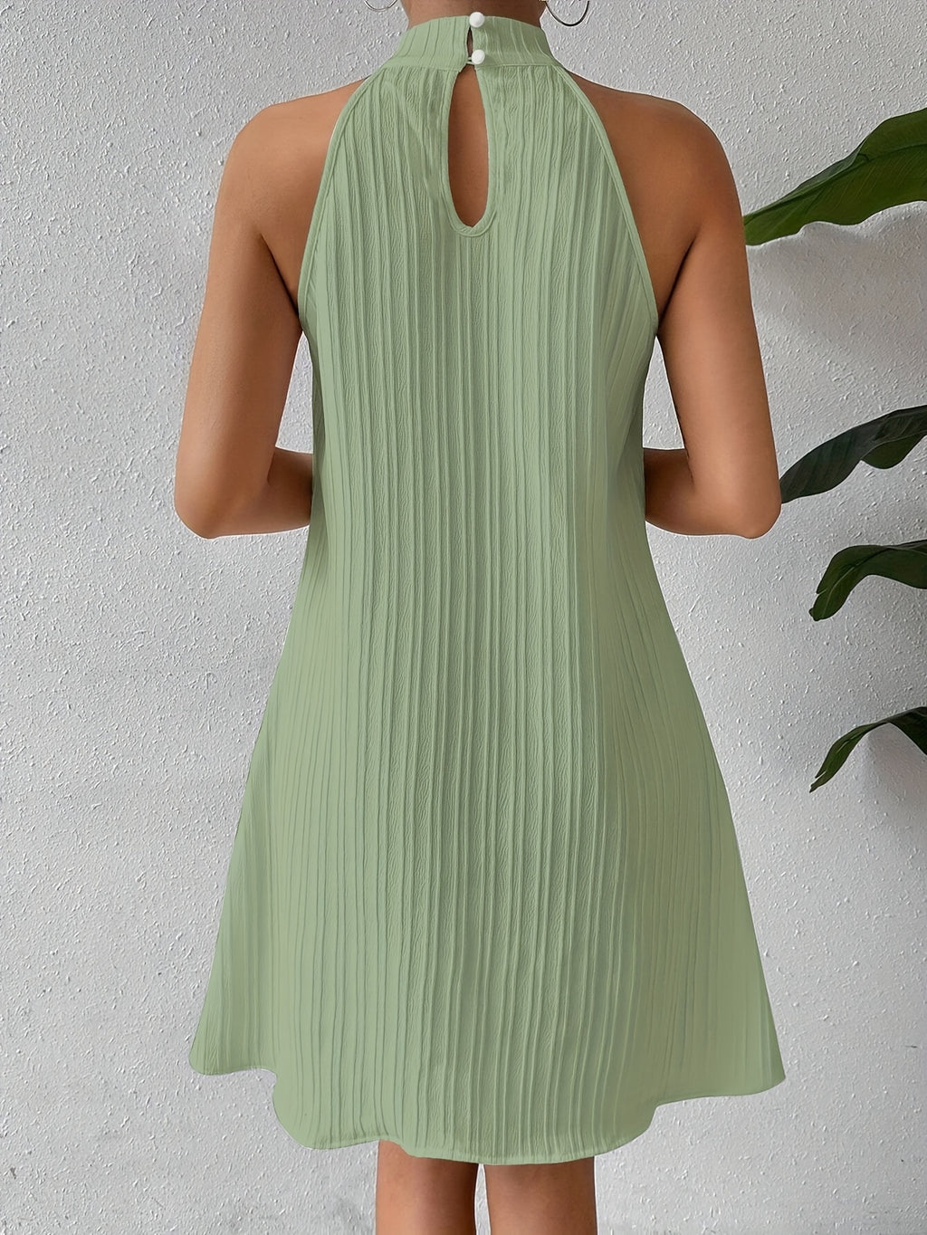 Rosamund | Sage Halter Mini Dress