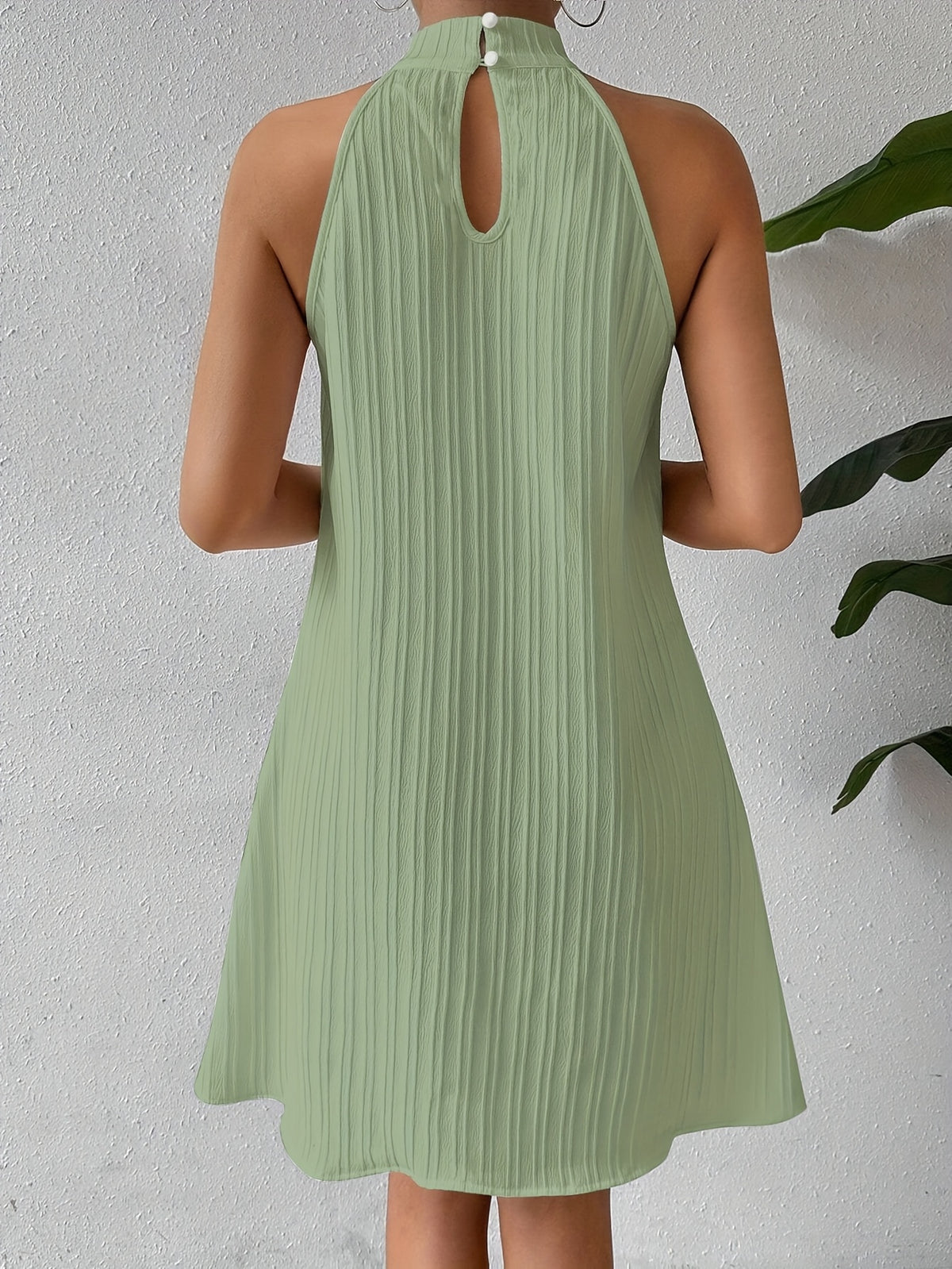 Rosamund | Sage Halter Mini Dress