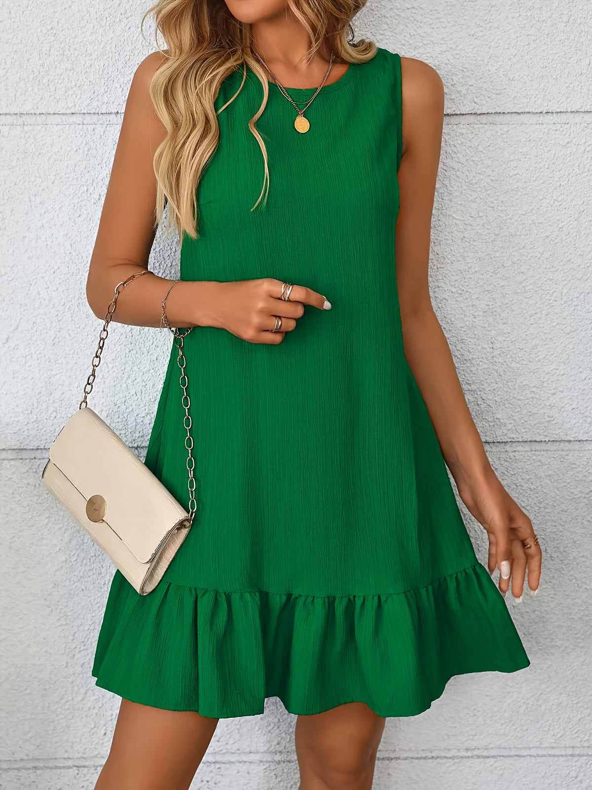 Genevieve | Mint Green Tiered Midi Dress
