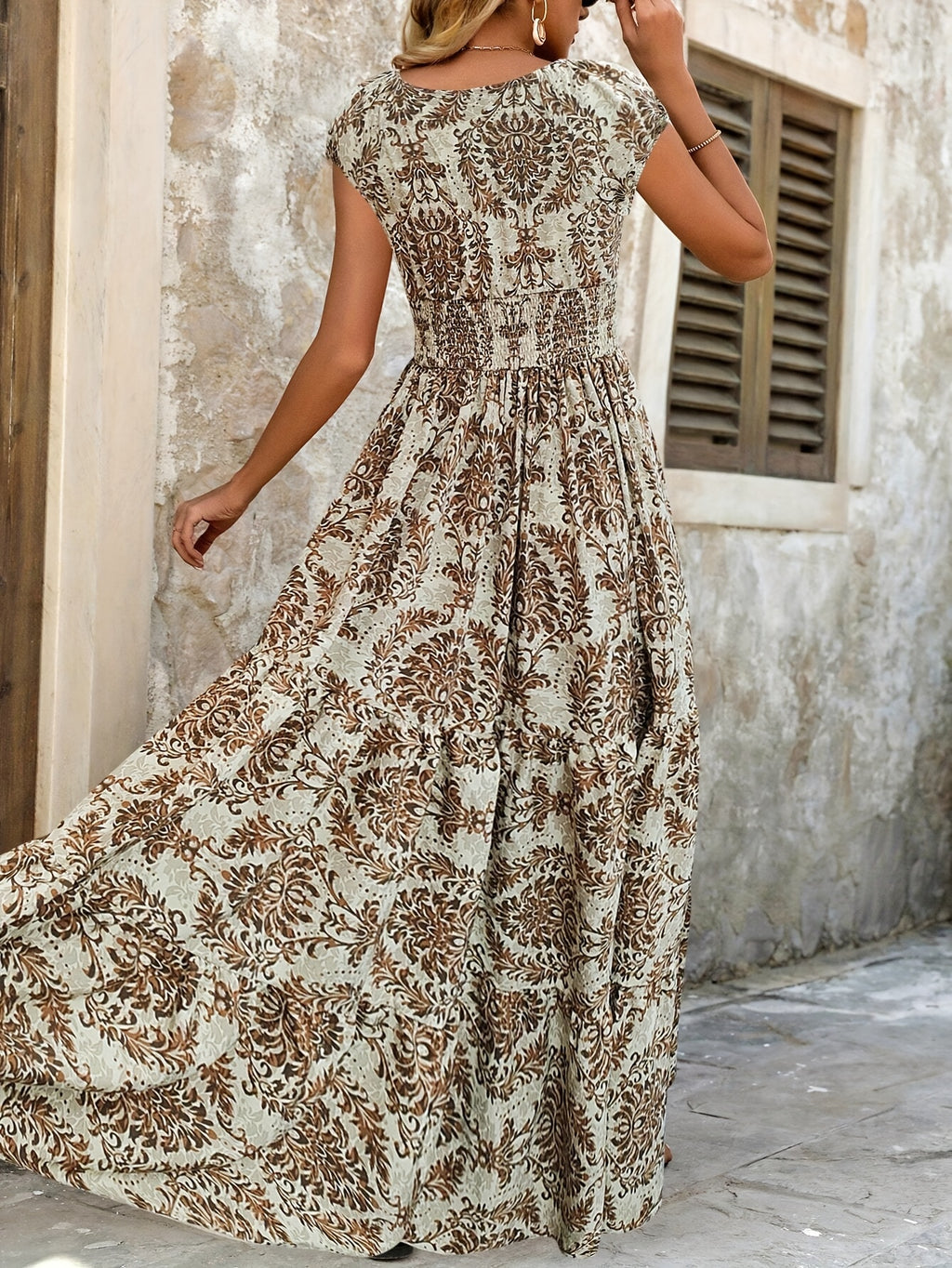 Primrose | Green Floral Tiered Maxi Dress
