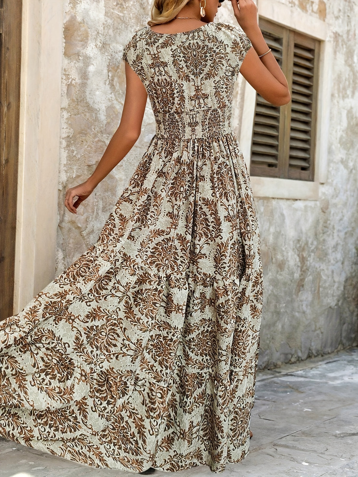 Primrose | Green Floral Tiered Maxi Dress