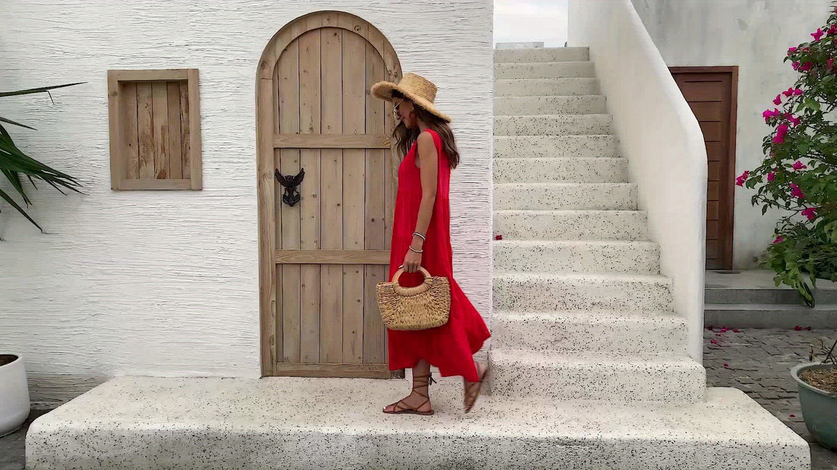 Imogen | Red Layered Maxi Dress