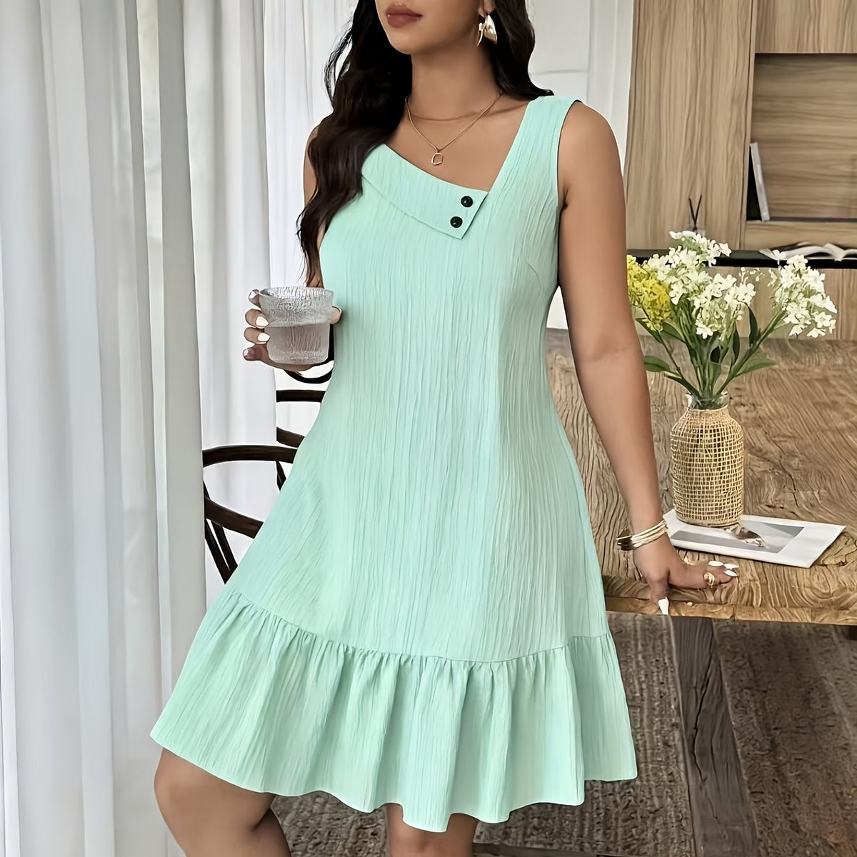 Odette | Navy Striped Midi Dress