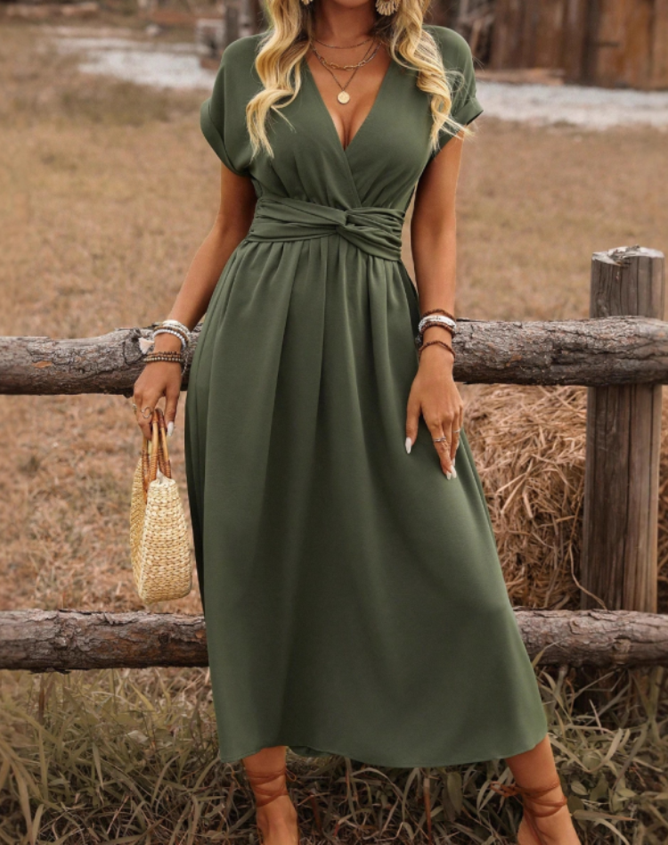 Tamsin | Red Wrap Midi Dress