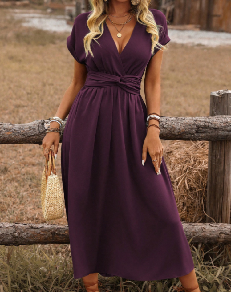 Tamsin | Red Wrap Midi Dress