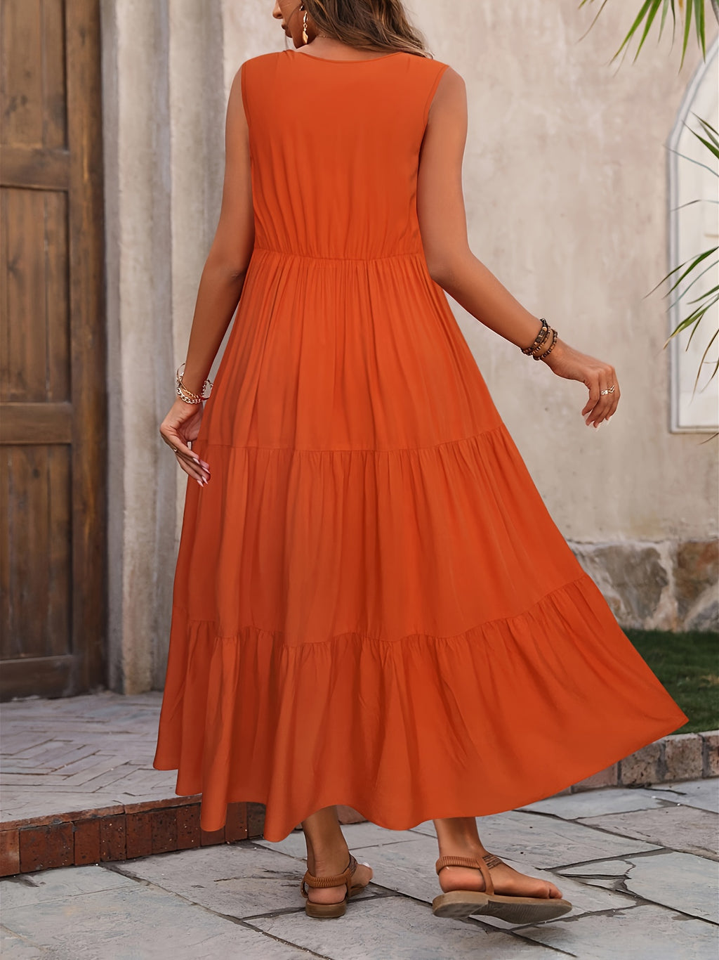 Imogen | Red Layered Maxi Dress