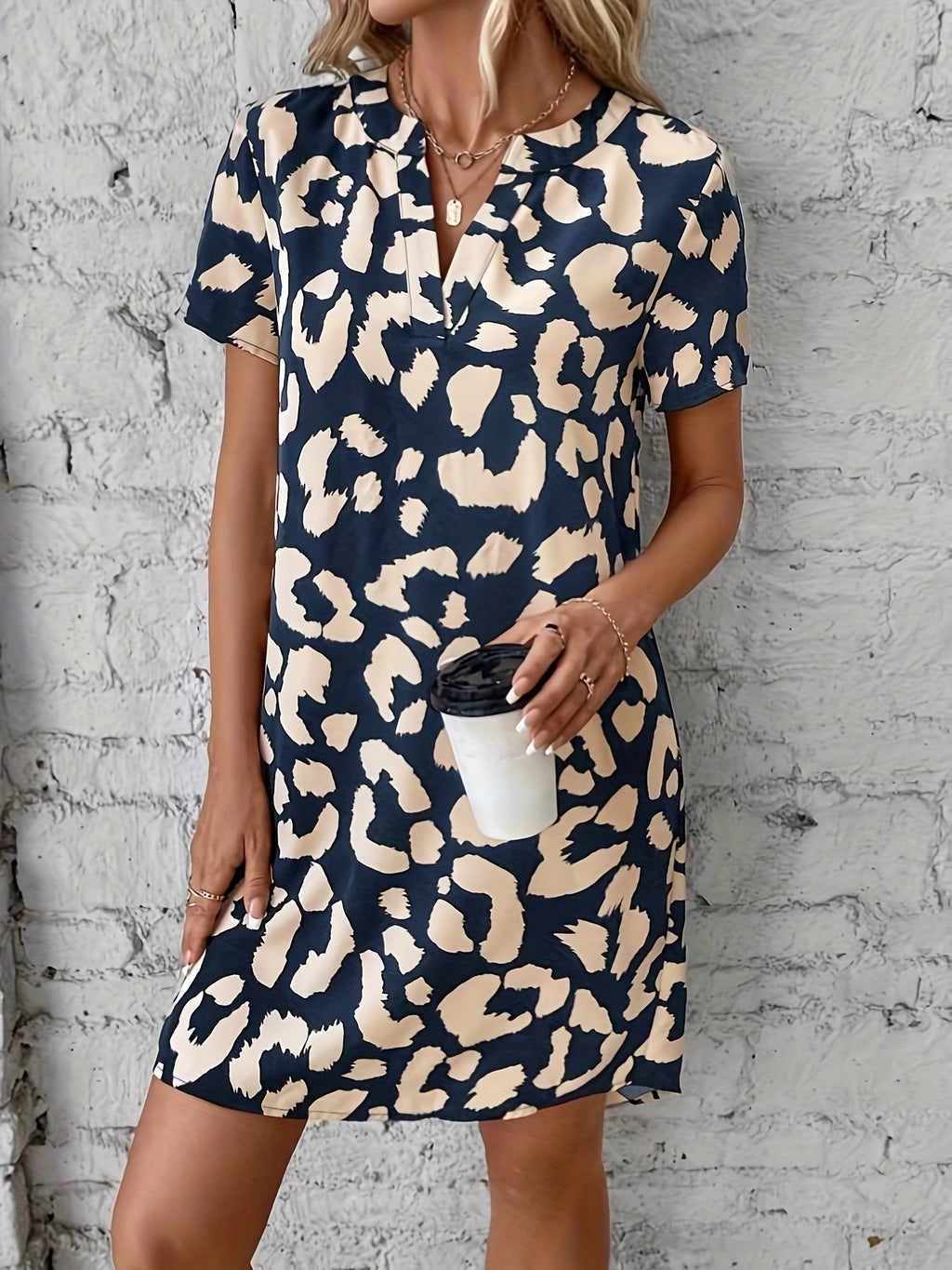 Penelope | Leopard Print Shirt Midi Dress