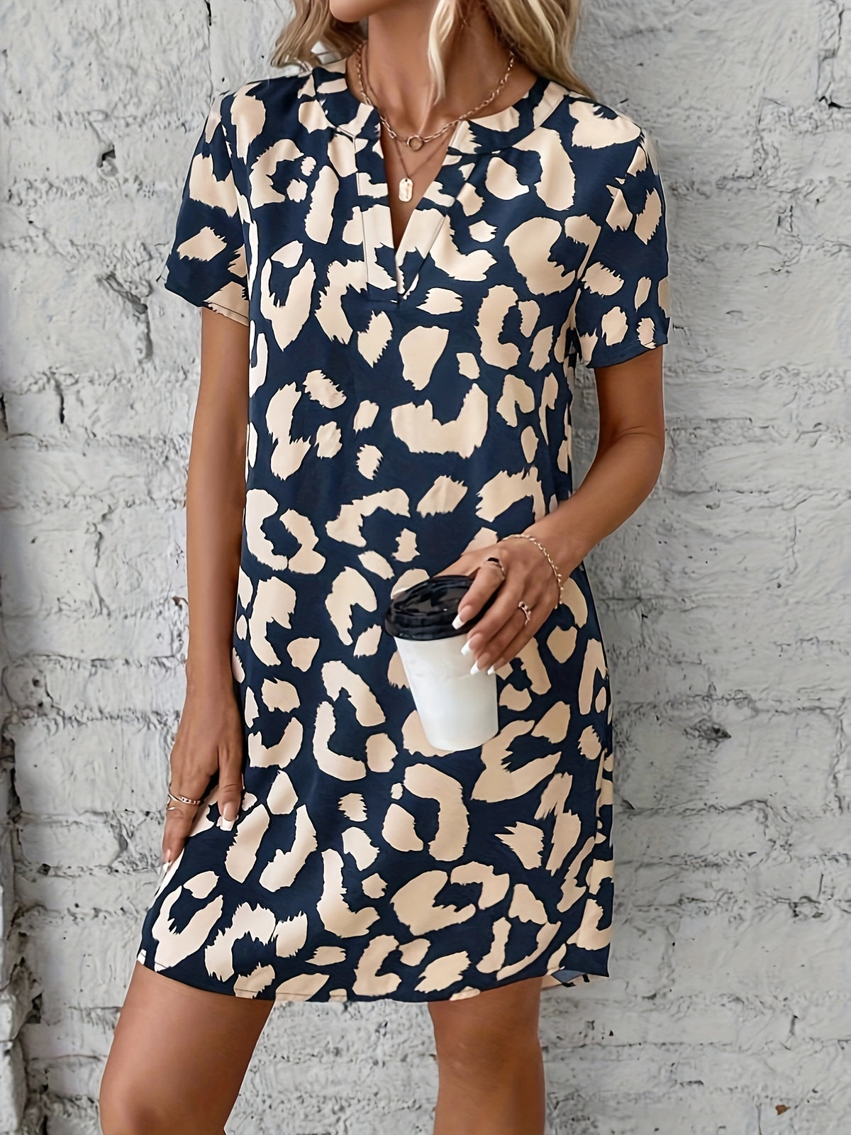 Penelope | Leopard Print Shirt Midi Dress