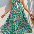 Elowen | Green Tropical Print Maxi Dress