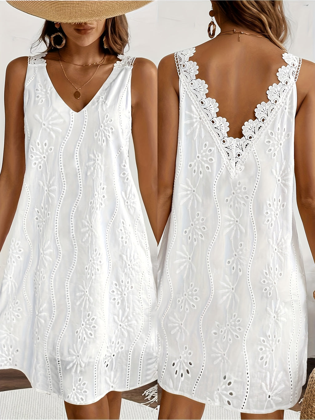 Daphne | White Lace Midi Dress