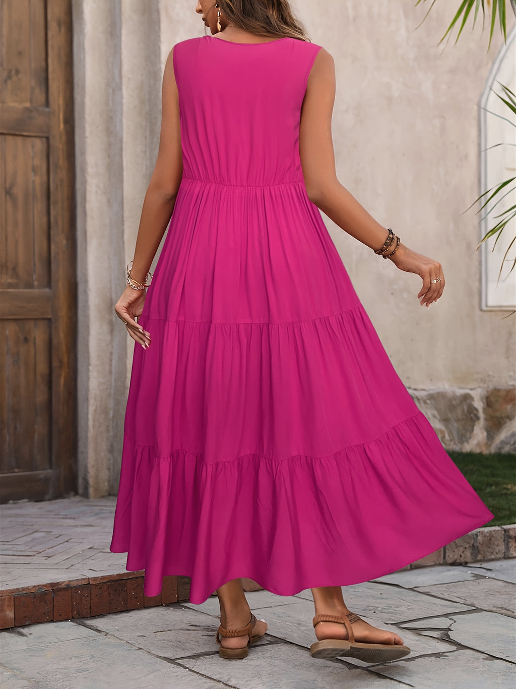 Imogen | Red Layered Maxi Dress