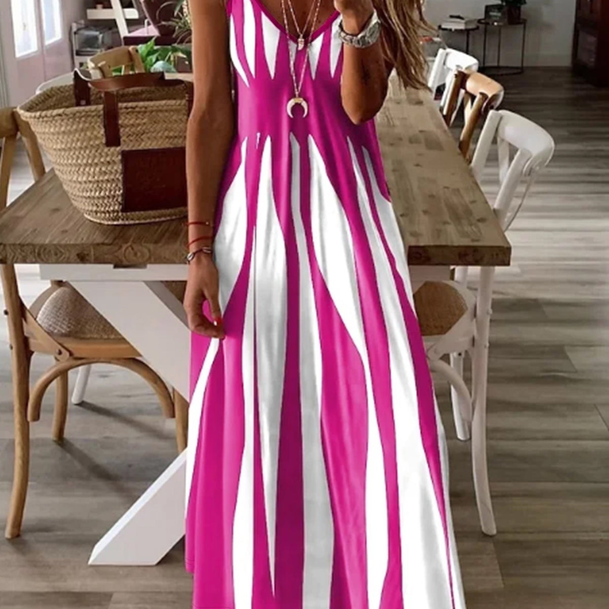 Beatrix | Blue Striped Maxi Dress