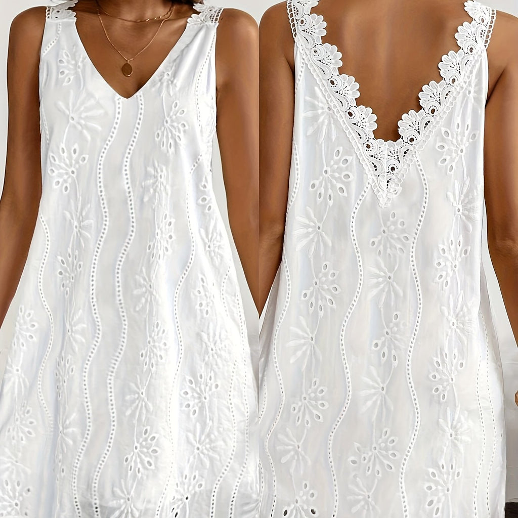 Daphne | White Lace Midi Dress