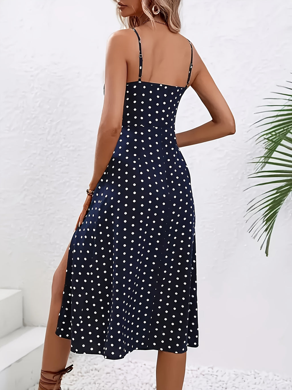 Rosalind | Navy Polka Dot Maxi Dress
