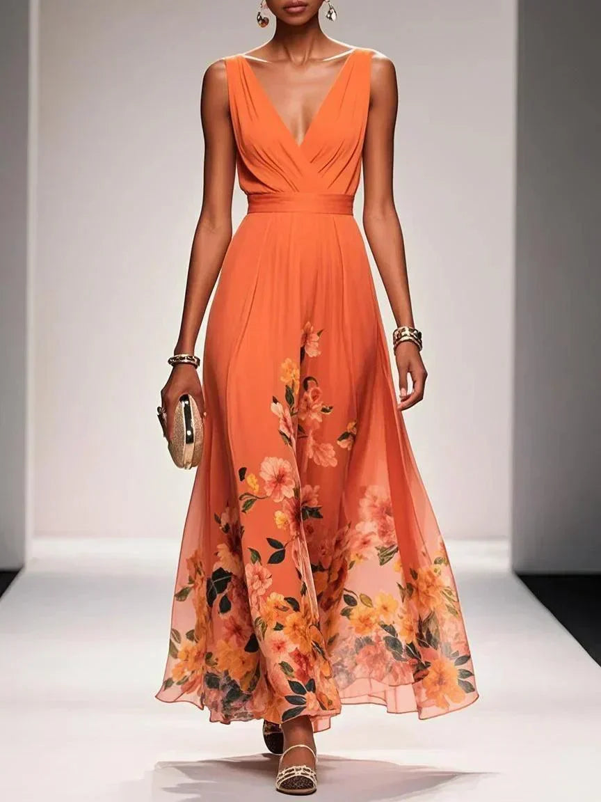Harper | Blue Floral Wedding Guest Maxi Dress