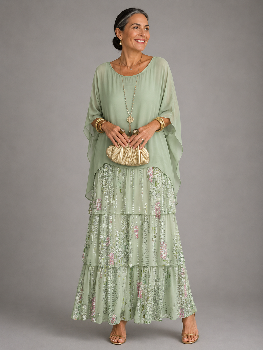 Marceline | Black Bohemian Flutter Maxi Dress