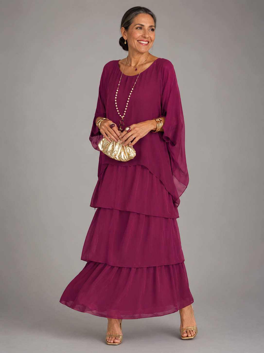 Marceline | Black Bohemian Flutter Maxi Dress