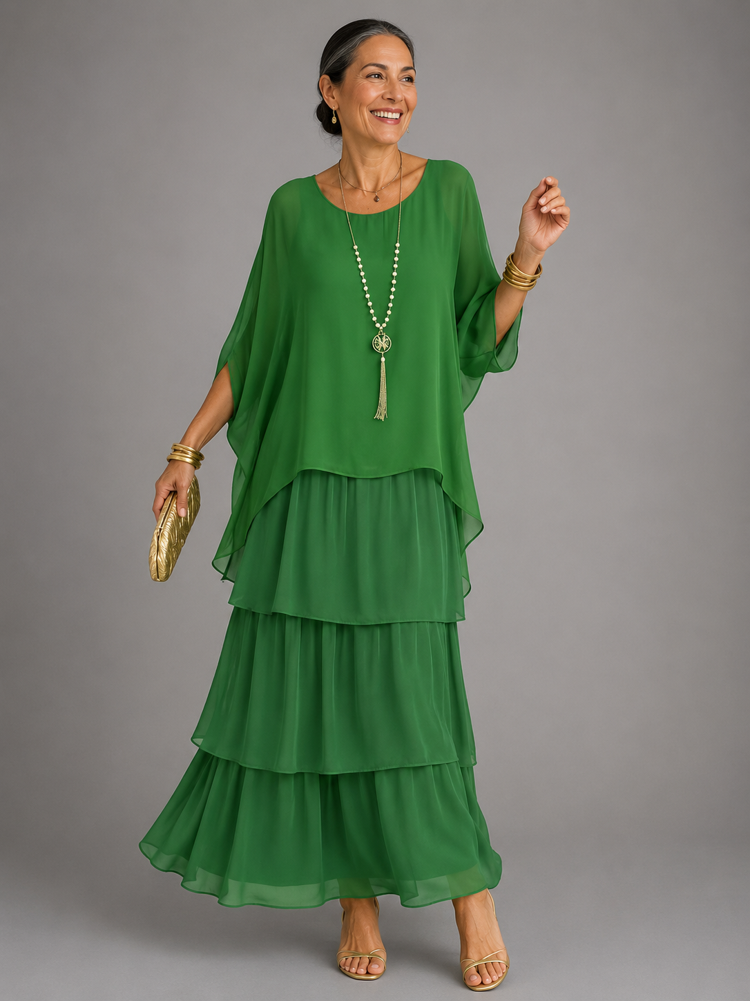 Marceline | Black Bohemian Flutter Maxi Dress