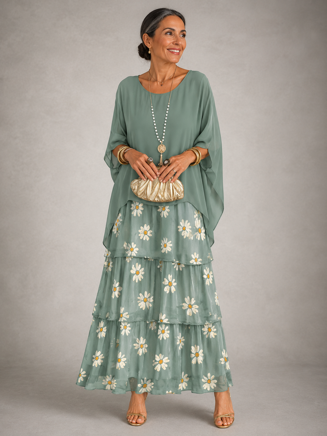 Marceline | Black Bohemian Flutter Maxi Dress